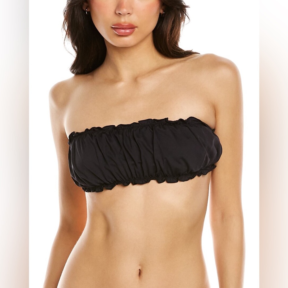 WeWoreWhat NWOT Scrunchie Bandeau Bikini Top in Black